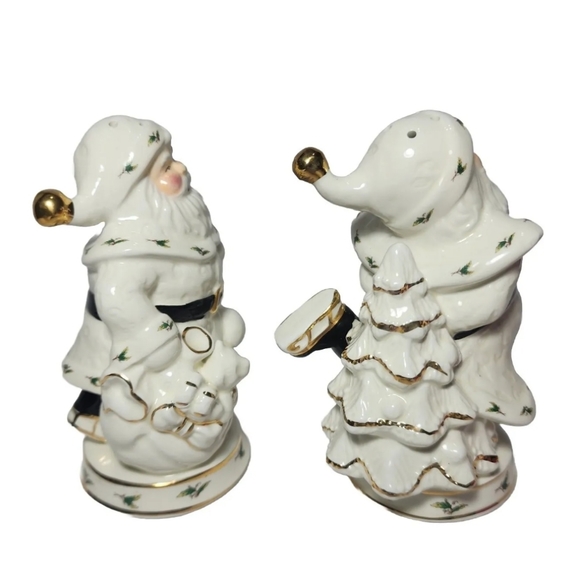 Vtg 1999 Christmas Skating Santas Salt & Pepper Shakers Home For The Holidays - Picture 4 of 9